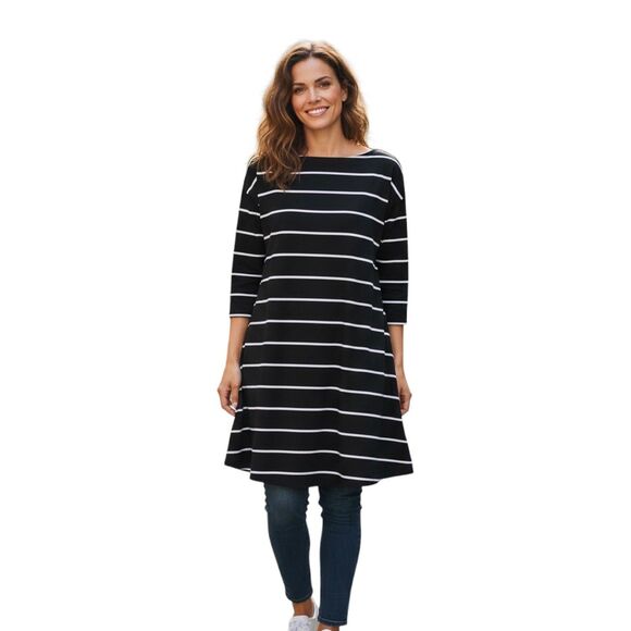 Maurices Dresses & Skirts - Maurices 24/7 Black & White Stripe Shift Dress
